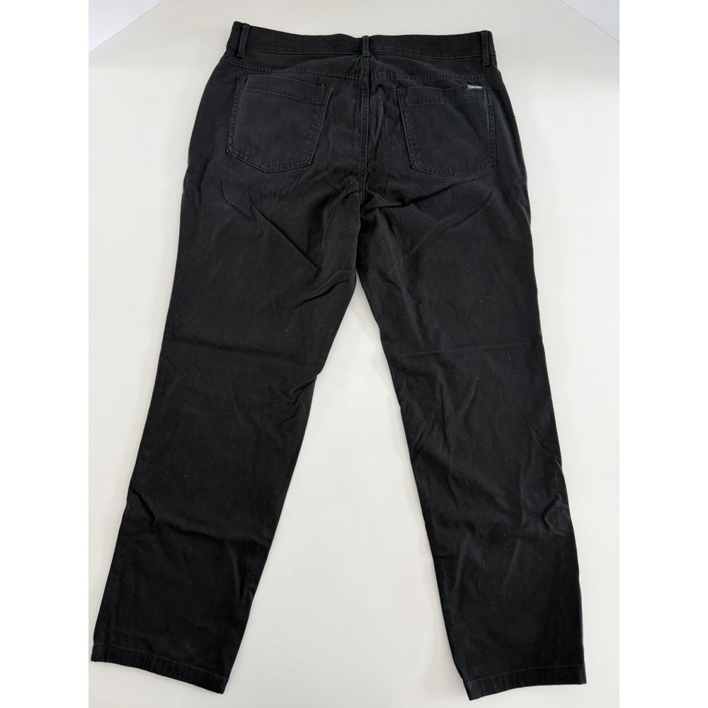 Calvin Klein Pants Mens 36x30 Black Stone Wash Slim Fit Stretch Chino Slacks - Picture 2 of 8